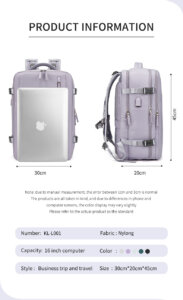 16 inch waterproof laptop backpack fit for travel