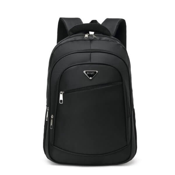 all black custom logo nylon economic business men backpacks wholesale