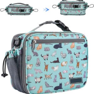 9l insulated kids expandable lunch bag oxford with cute pattern prints