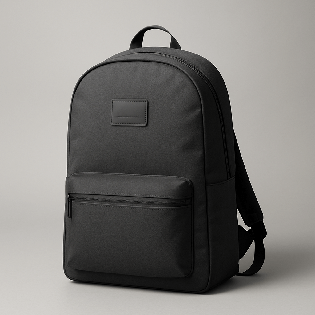 Studio product shot of a sleek urban commuter backpack
