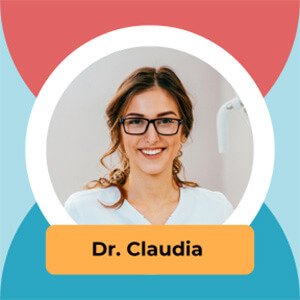 modern blue and red dentist linktree profile image 1